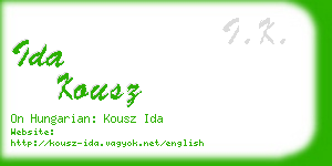 ida kousz business card